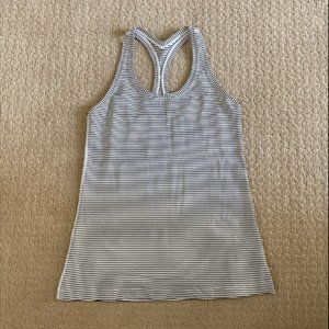 lululemon athletica Tops - Lululemon Cool Racerback-black-white stripe-Size10 lululemon athletica Tops - Lululemon Cool Racerback-black-white stripe-Size10